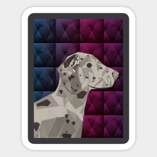 Geometric Dalmatian Dog in Purple Sticker